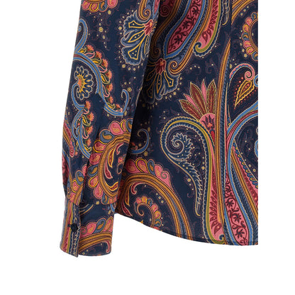 Etro Blue Cotton Blouse