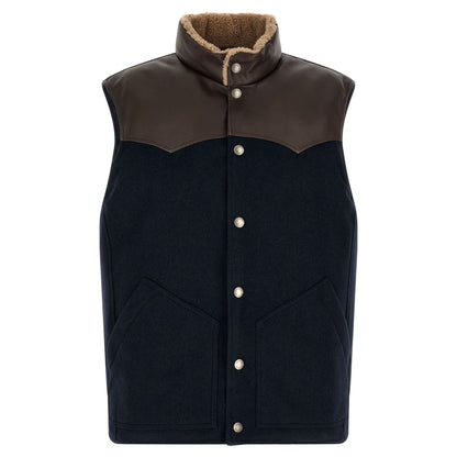Brunello Cucinelli Blue Wool Sleeveless Jacket