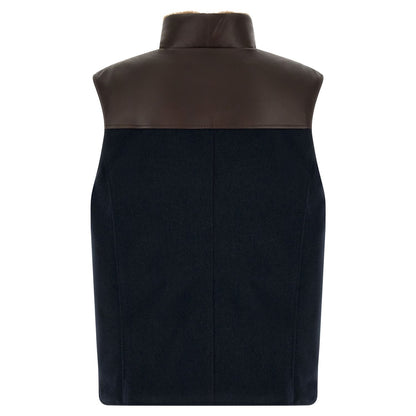 Brunello Cucinelli Blue Wool Sleeveless Jacket