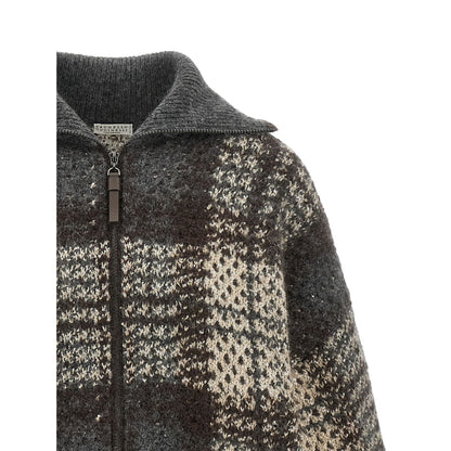 Brunello Cucinelli Gray Fabric Cardigan