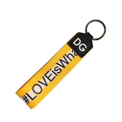 Dolce & Gabbana Multicolor Logo Polyester Brass Holder Keychain