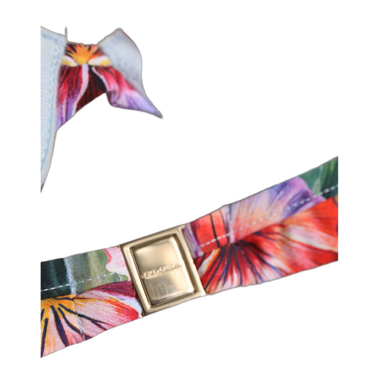 Dolce & Gabbana Top Multicolor Floral Print Beachwear Bikini