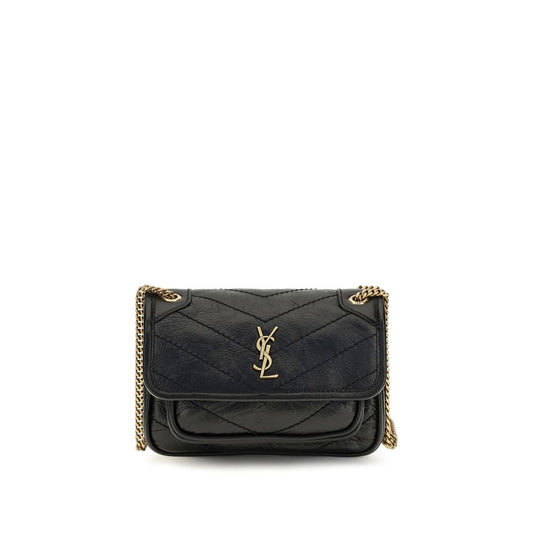 Saint Laurent Black The Mini Niki Leather Shoulder Bag
