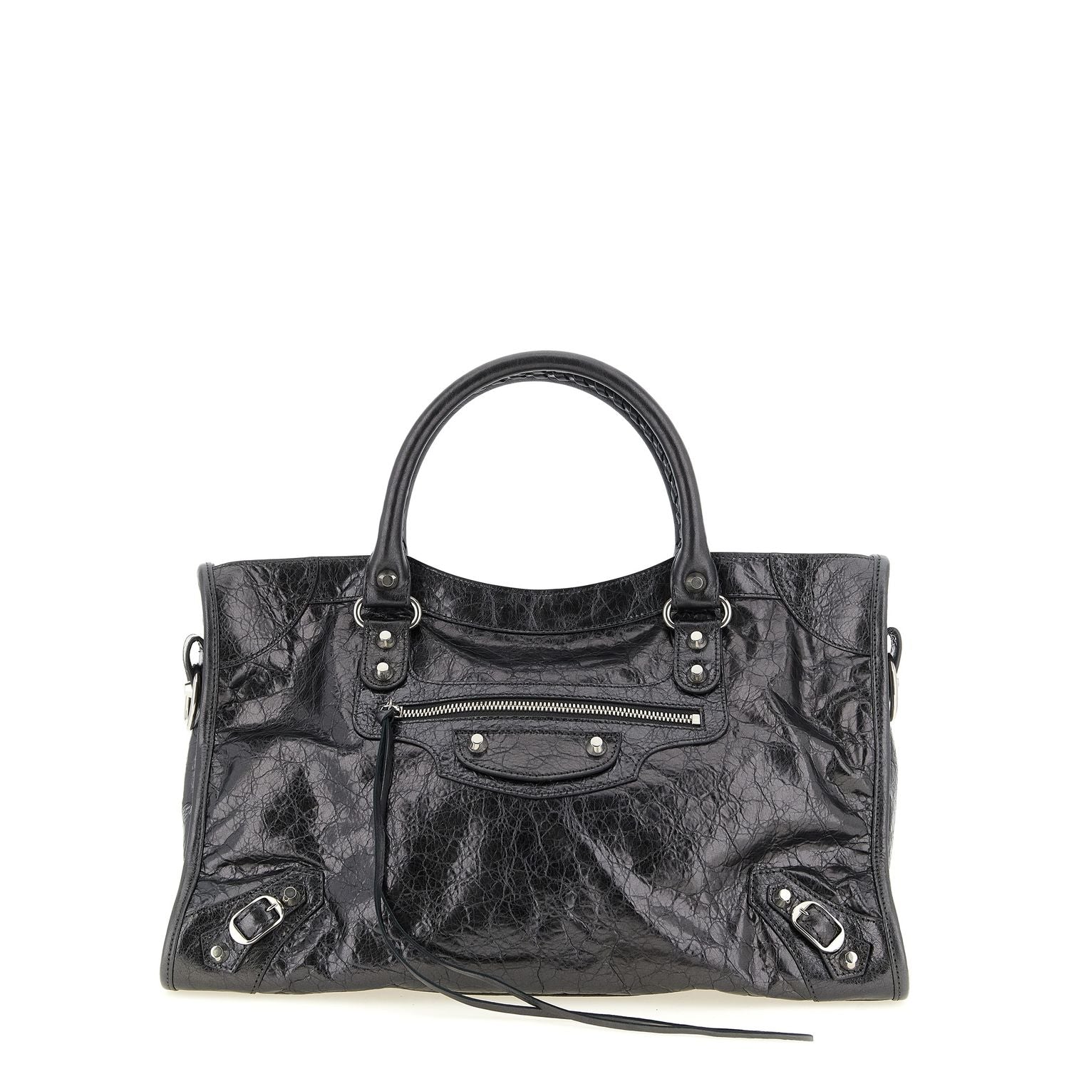 Balenciaga Silver Lamb Leather Handbag