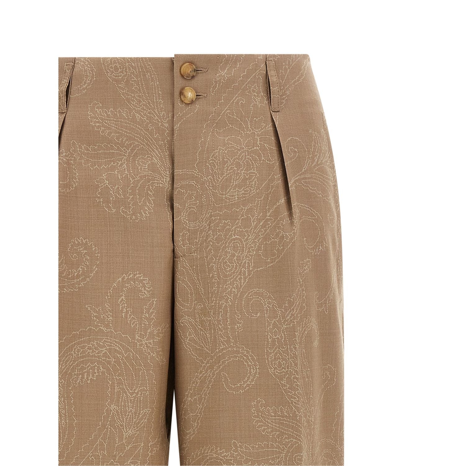 Etro Beige Wool Dress Pants