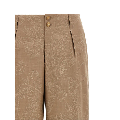 Etro Beige Wool Dress Pants