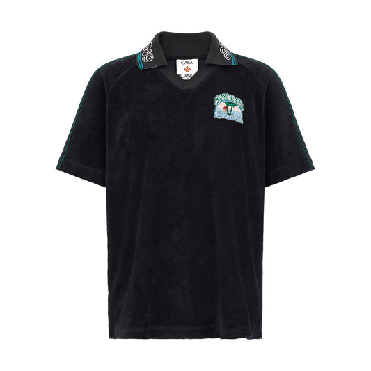 Casablanca Black Cotton Polo Shirt