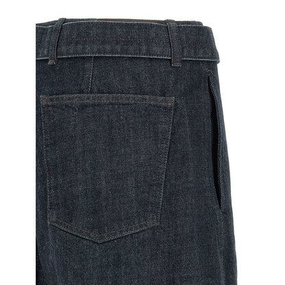 Lemaire Blue Cotton Tapered Jeans