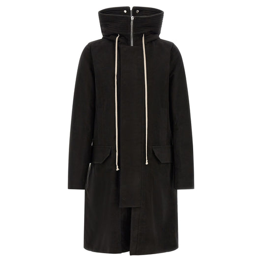 Rick Owens Black Cotton Parka