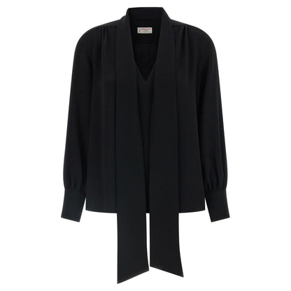 Alberto Biani Black Triacetate Blouse