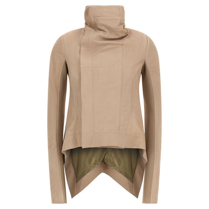 Rick Owens Beige Lamb Leather Leather Jacket