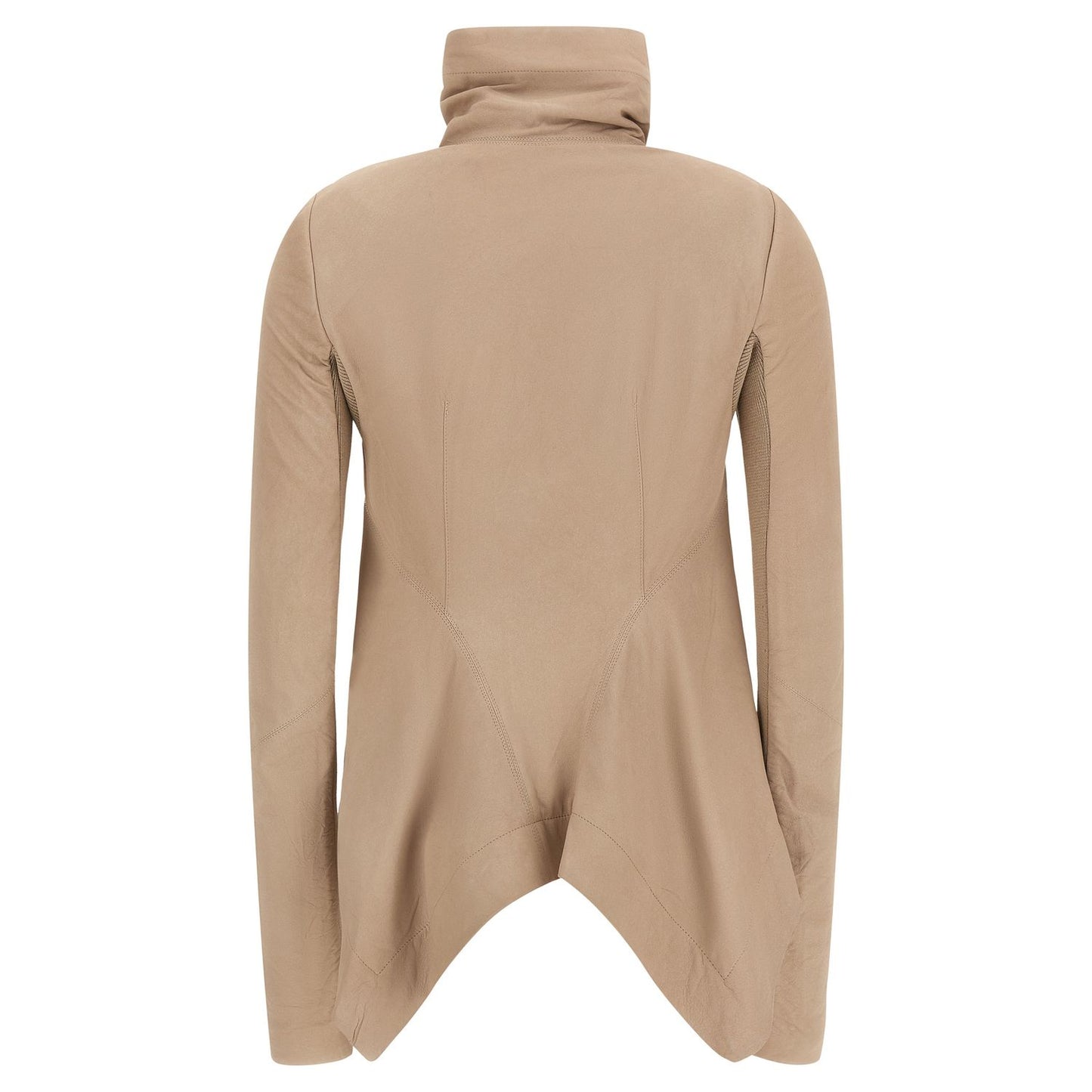Rick Owens Beige Lamb Leather Leather Jacket