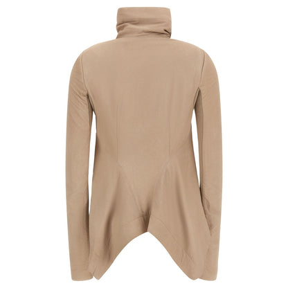 Rick Owens Beige Lamb Leather Leather Jacket