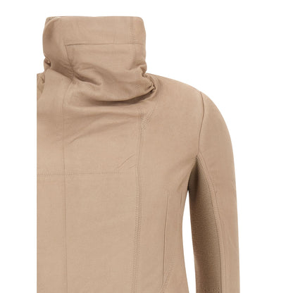 Rick Owens Beige Lamb Leather Leather Jacket