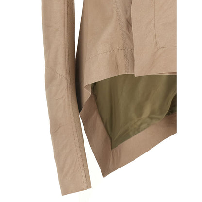 Rick Owens Beige Lamb Leather Leather Jacket