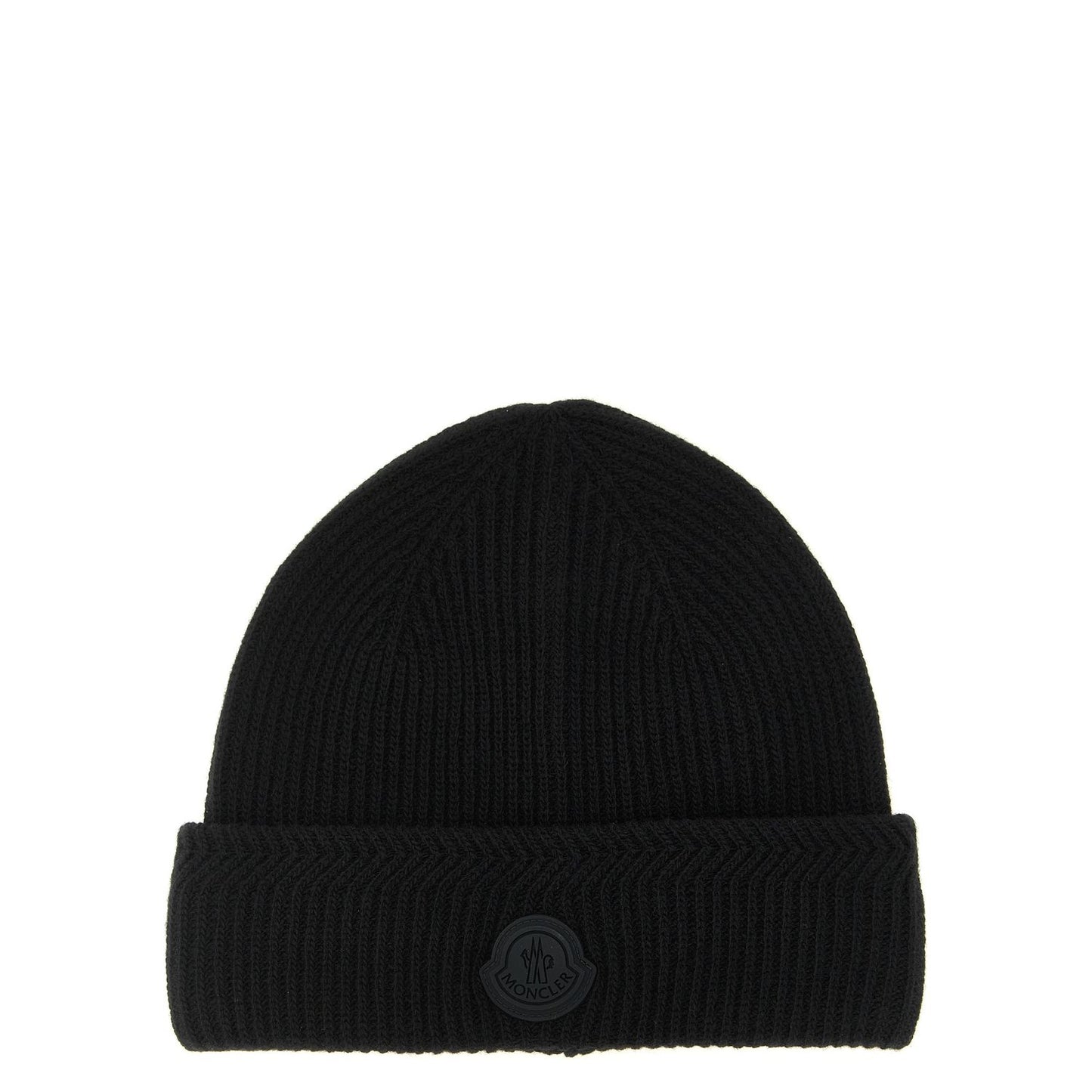 Moncler Black Virgin Wool Beanie