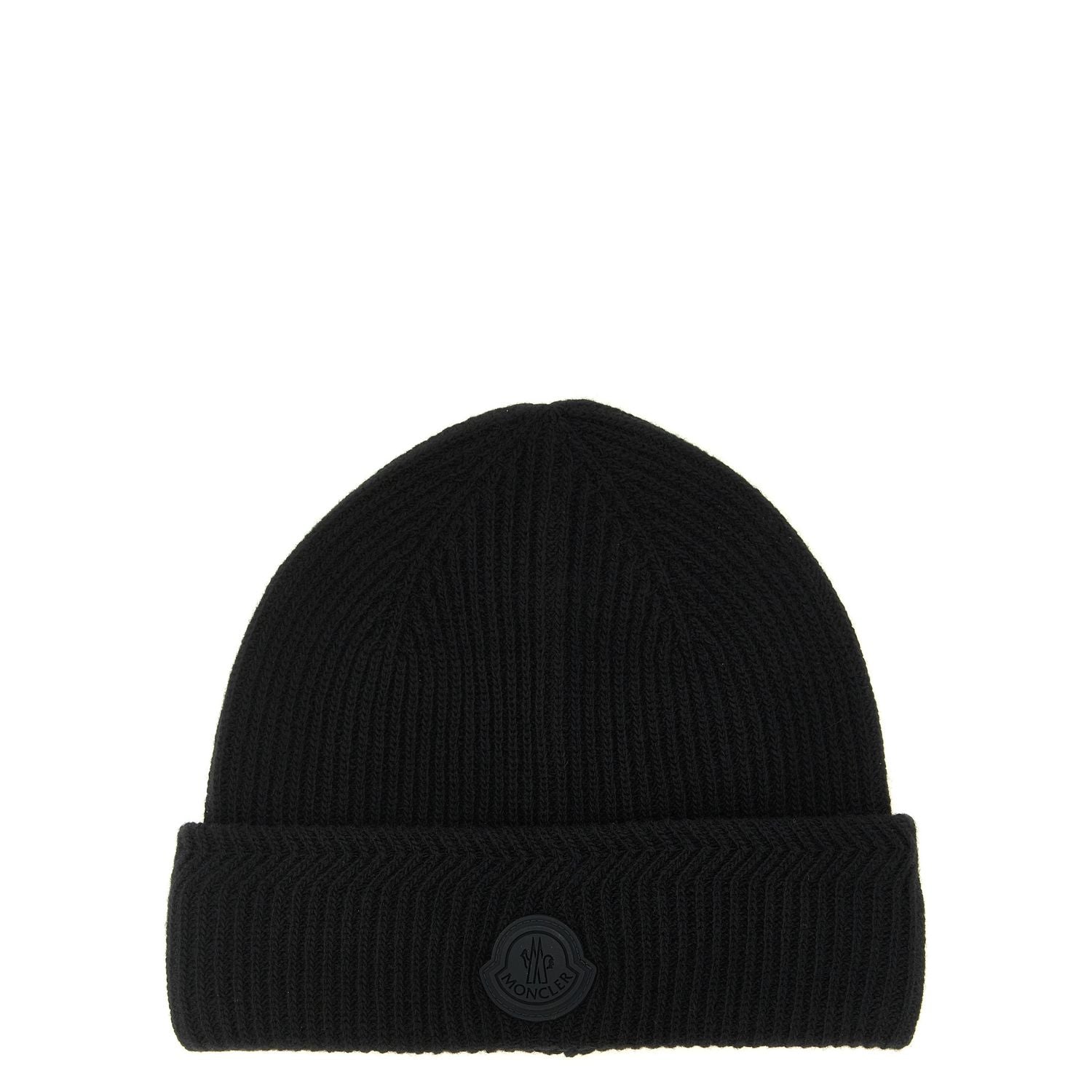 Moncler Black Virgin Wool Beanie