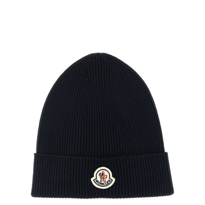 Moncler Blue Virgin Wool Beanie