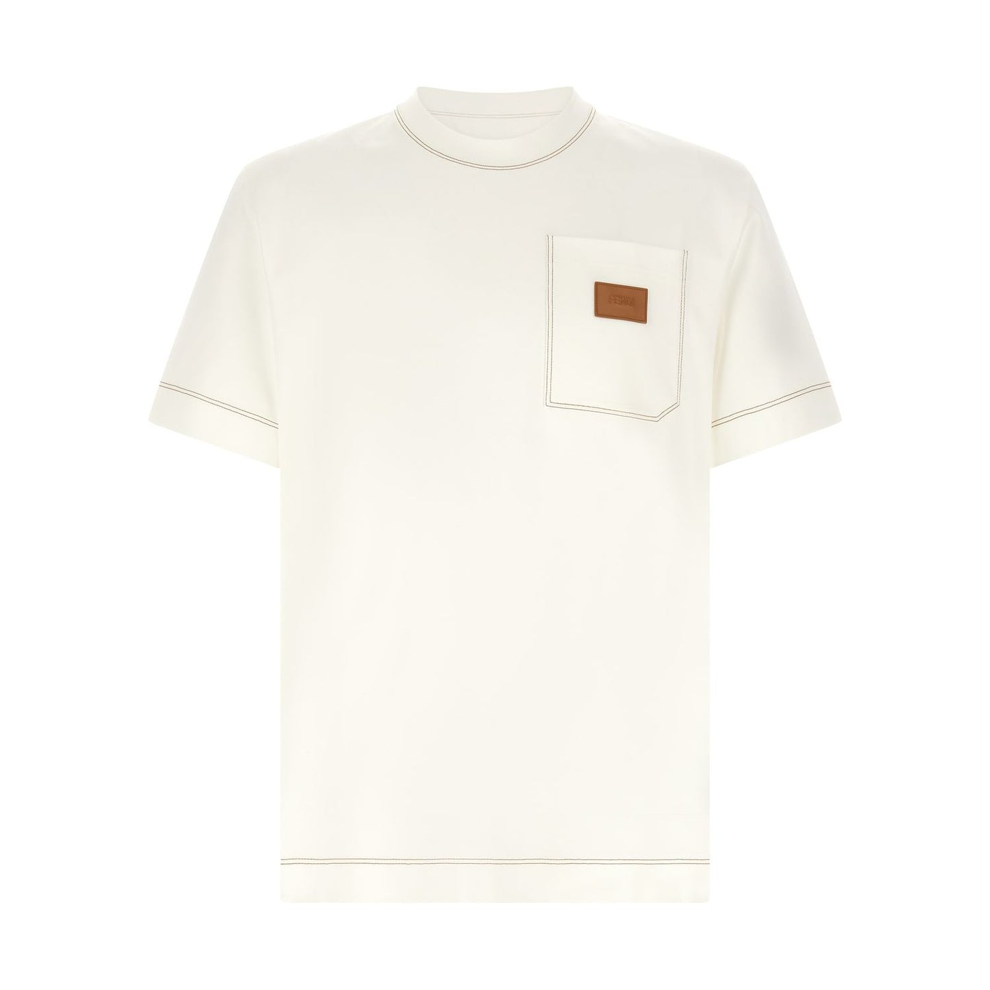 Fendi White Cotton T-Shirt