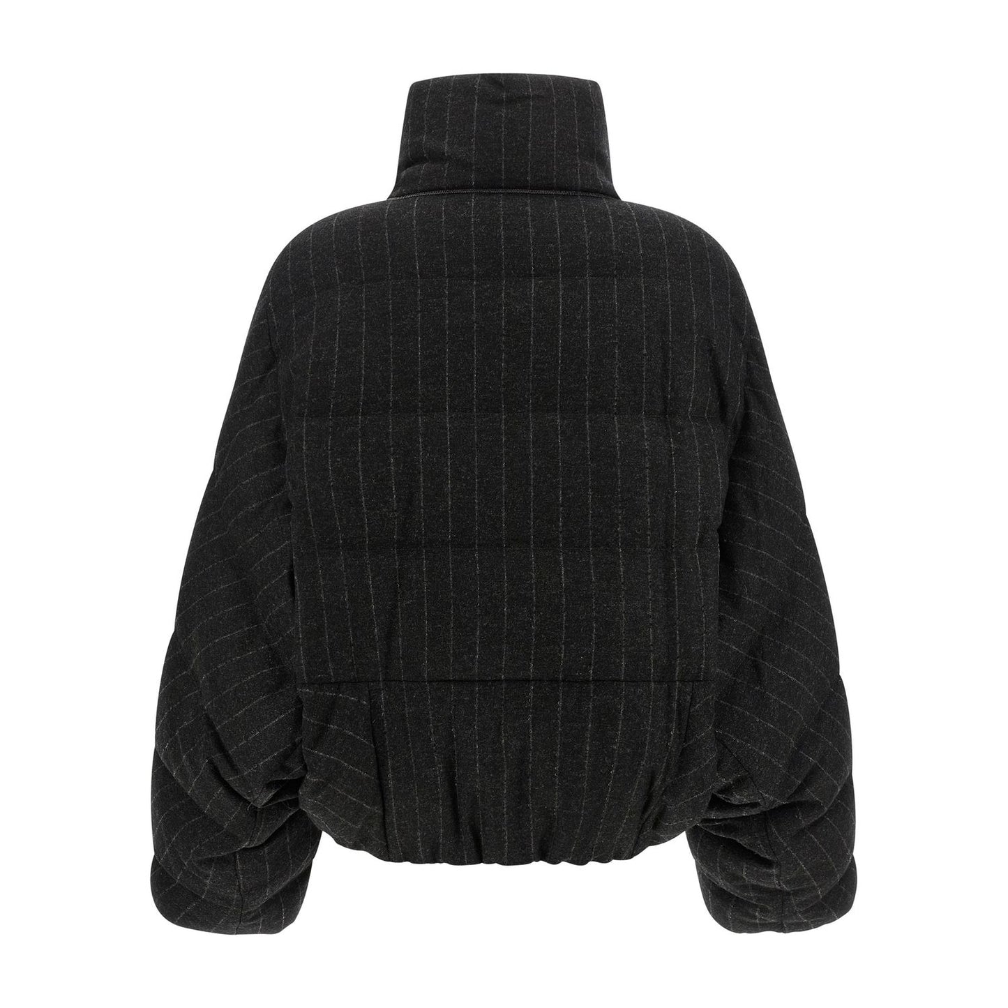Brunello Cucinelli Gray Virgin Wool Full-Length Jacket