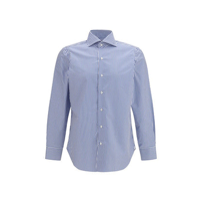 Finamore Blue Cotton Shirt
