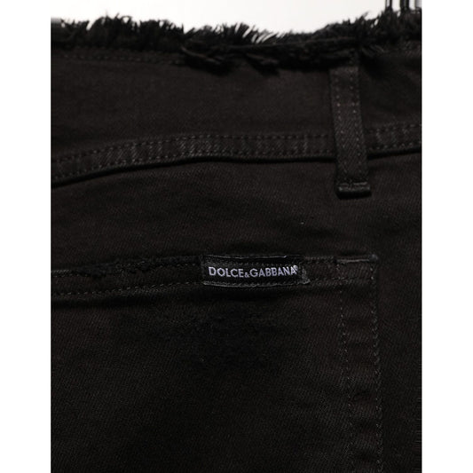 Dolce & Gabbana Black Cotton Skinny Denim Trouser Jeans