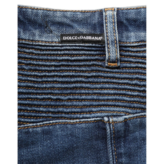 Dolce & Gabbana Dark Blue Cotton Stretch Skinny Denim Jeans