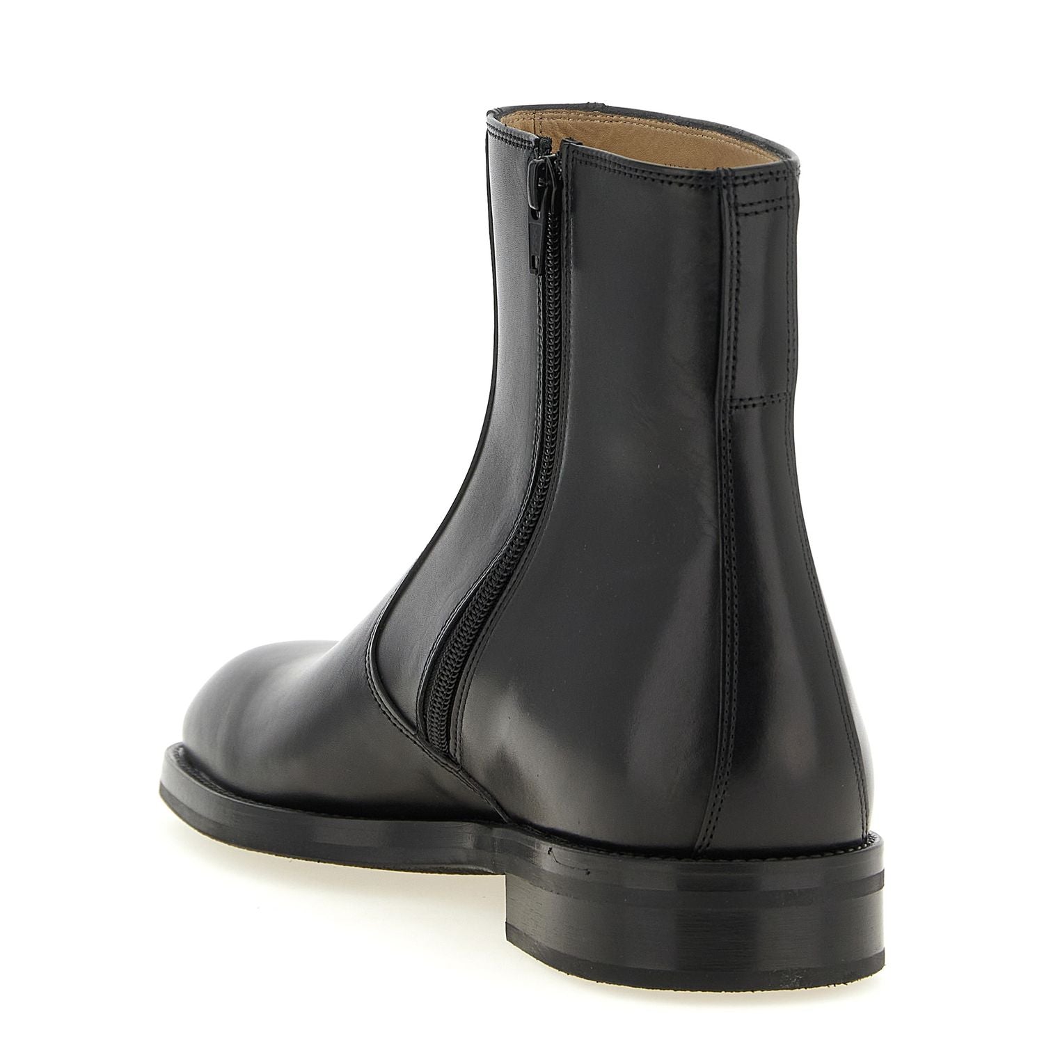 Lemaire Black Lamb Leather Ankle Boots