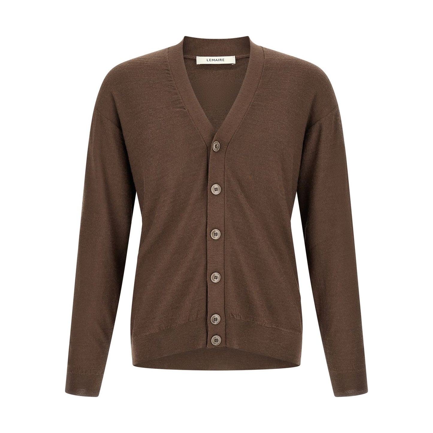 Lemaire Brown Wool Cardigan