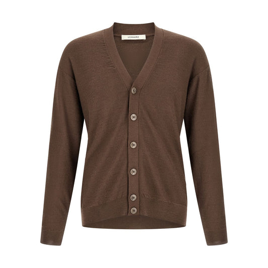 Lemaire Brown Wool Cardigan