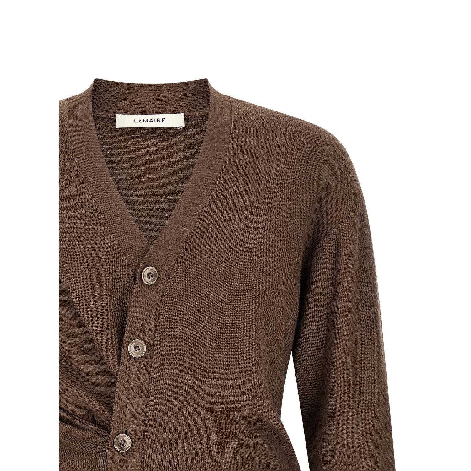 Lemaire Brown Wool Cardigan
