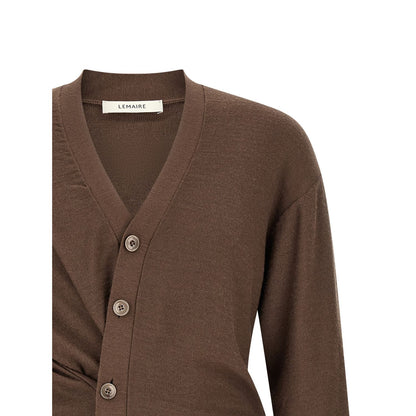 Lemaire Brown Wool Cardigan