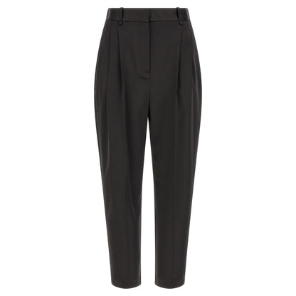 Elisabetta Franchi Black Polyester Cropped Pants