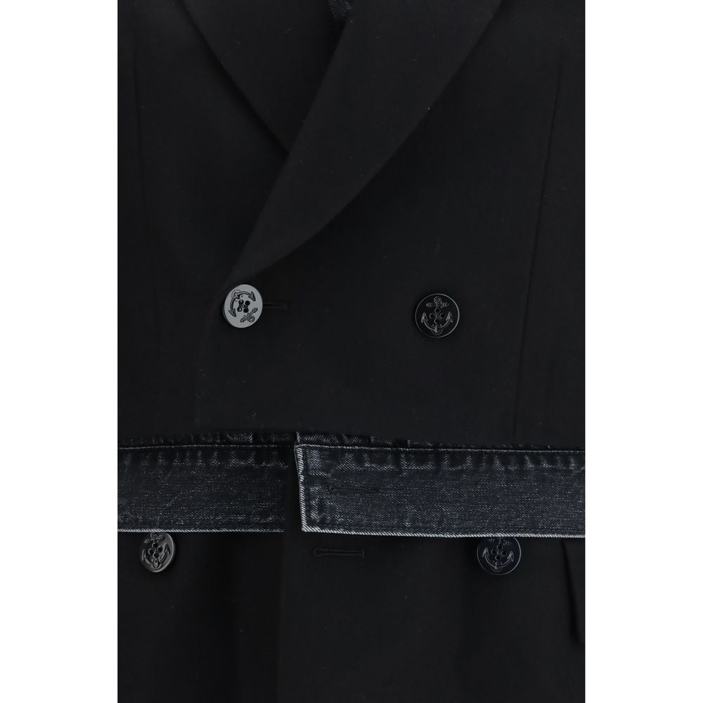 Sacai Black Wool Oves Aries Denim Jacket