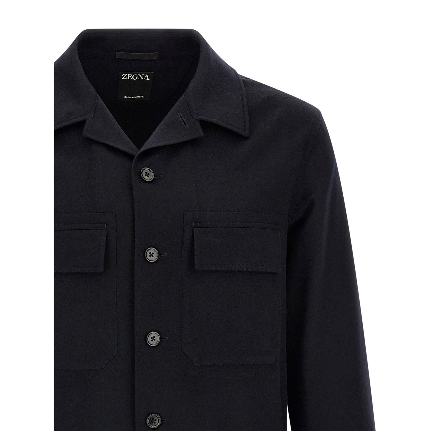 ZEGNA Blue Wool Blouse