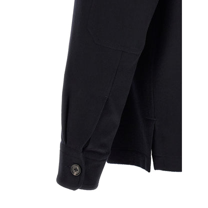 ZEGNA Blue Wool Blouse