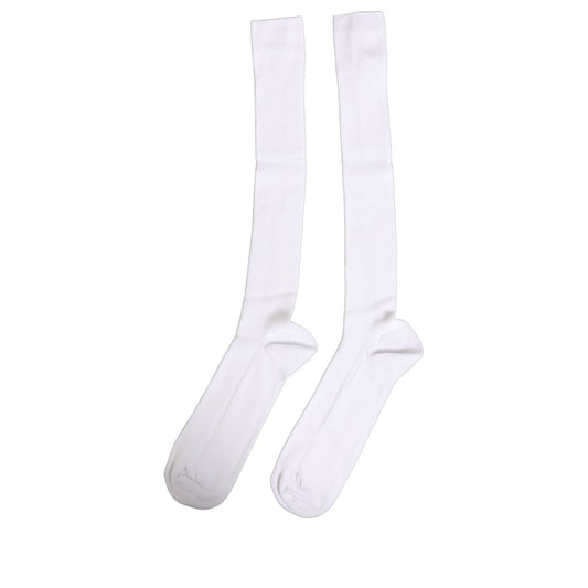 Dolce & Gabbana Men White Viscose Over The Calf Accessory Socks