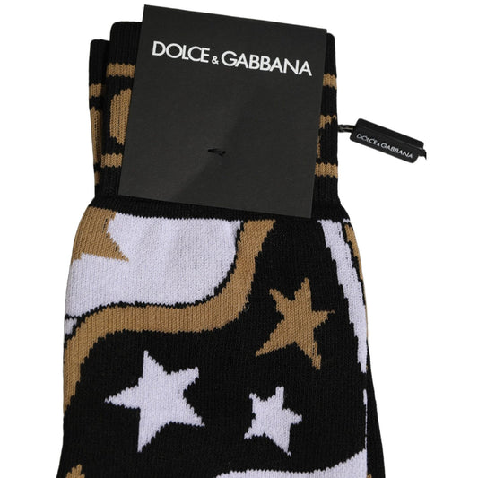 Dolce & Gabbana White Polka Dot Over The Calf Accessory Socks
