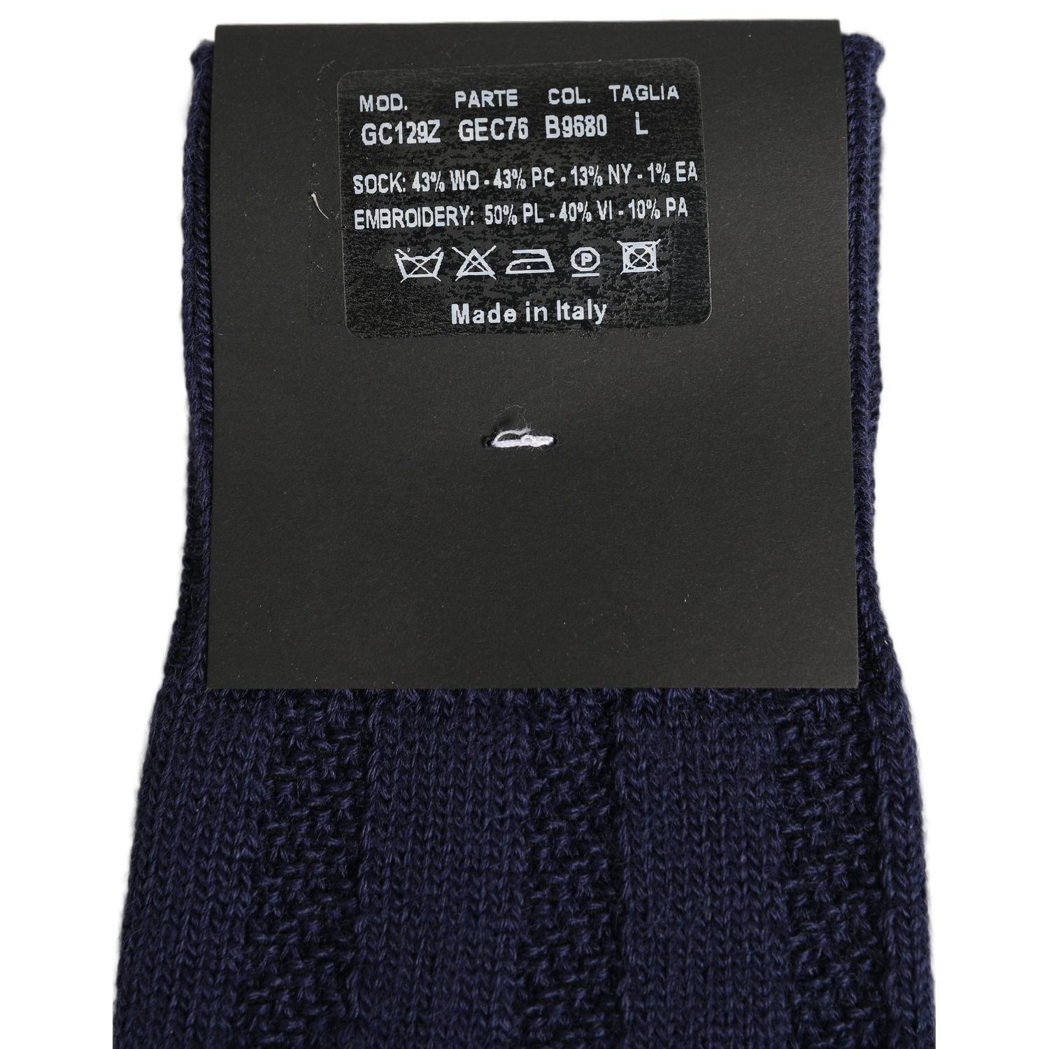 Dolce & Gabbana Navy Blue Wool Crest Logo Knee High Accessory Socks