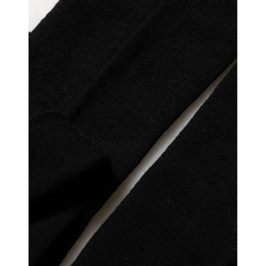 Dolce & Gabbana Black Wool Stretch Tights Stocking Accessory Socks