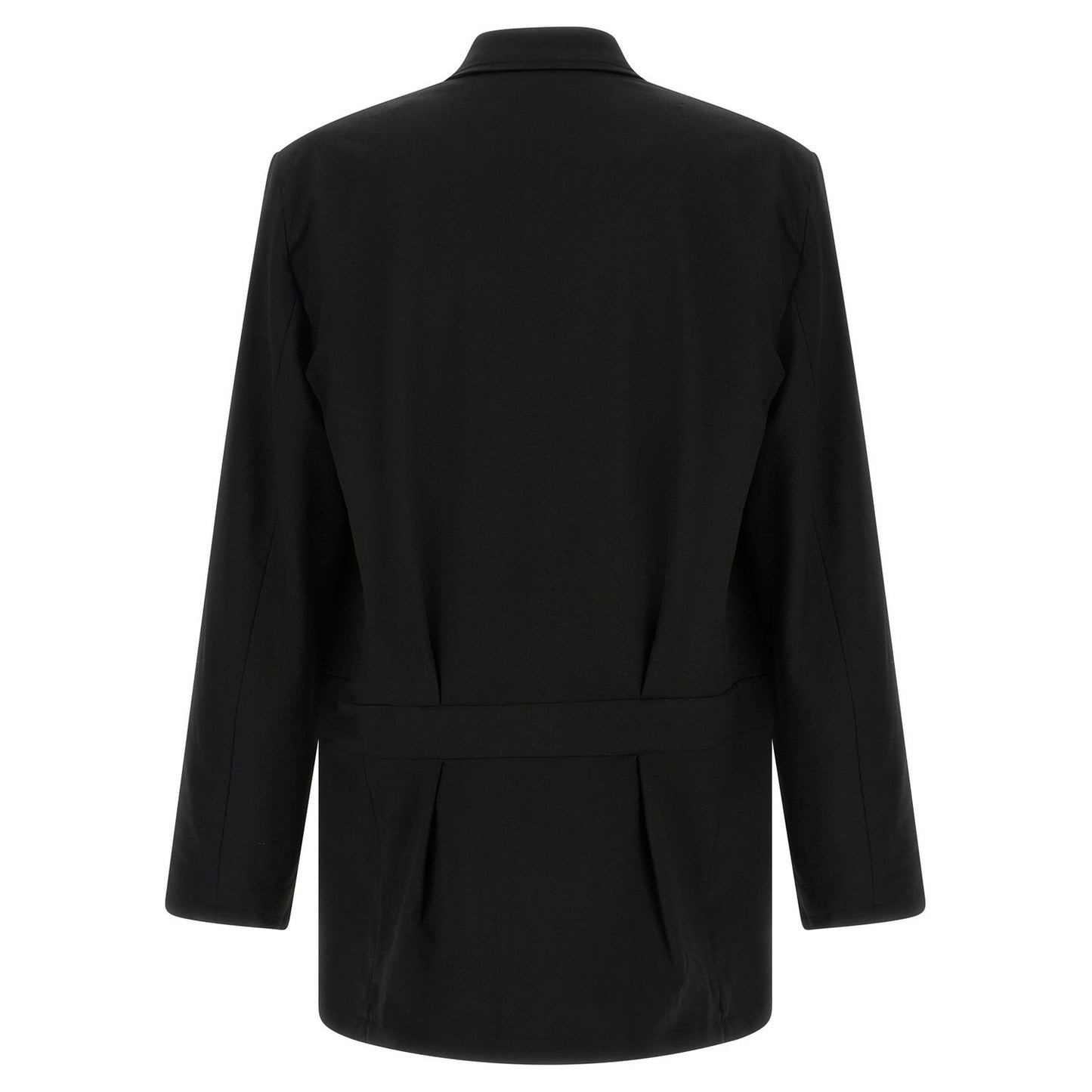 Y-3 Black Wool Full-Length Jacket