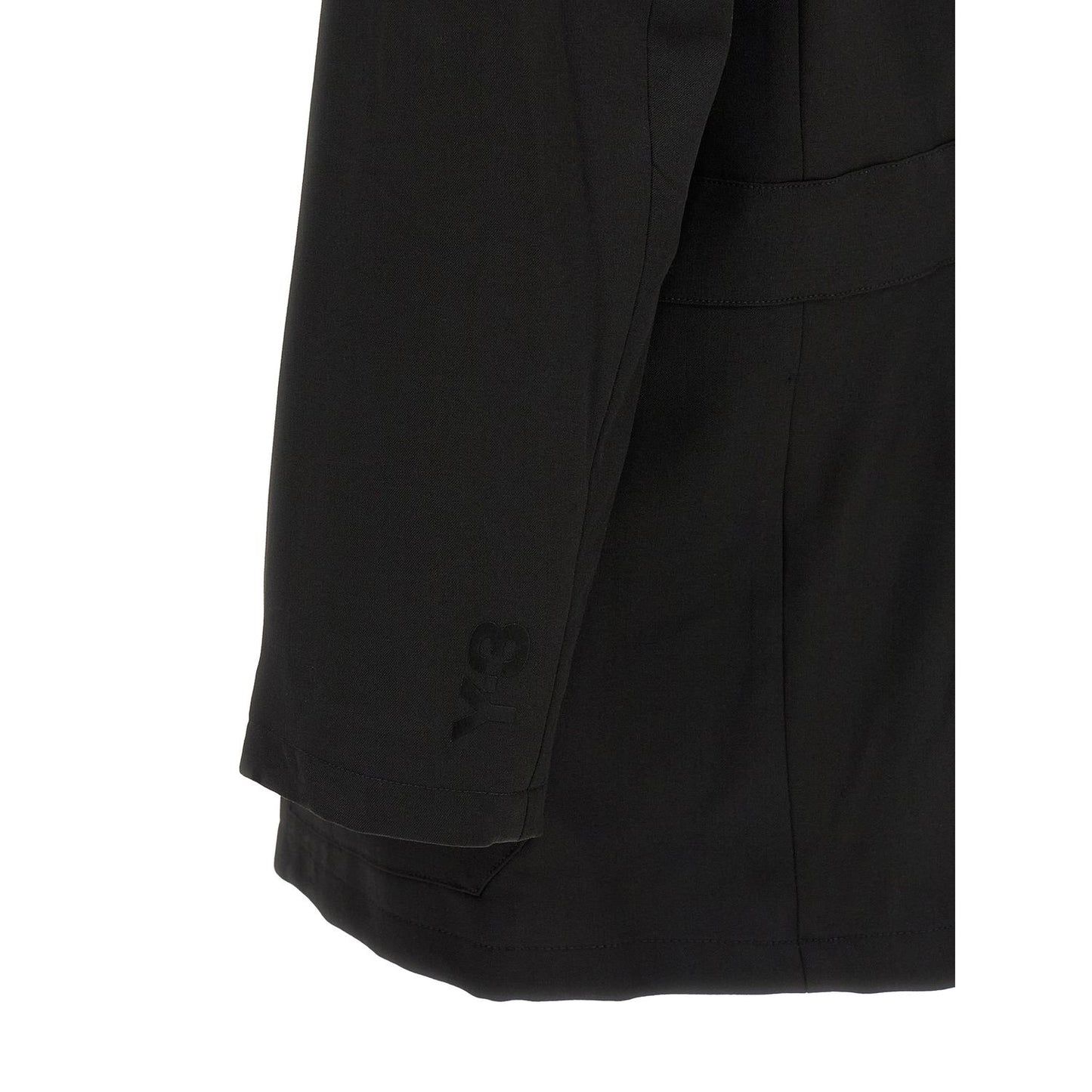 Y-3 Black Wool Full-Length Jacket