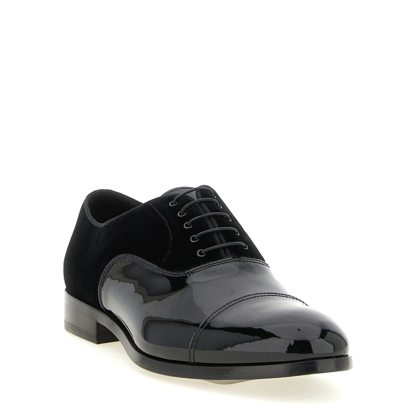 Doucal's Black Lamb Leather Oxfords And Derbies