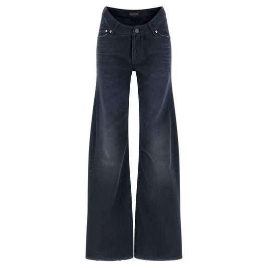 Balenciaga Blue Cotton Flared Jeans