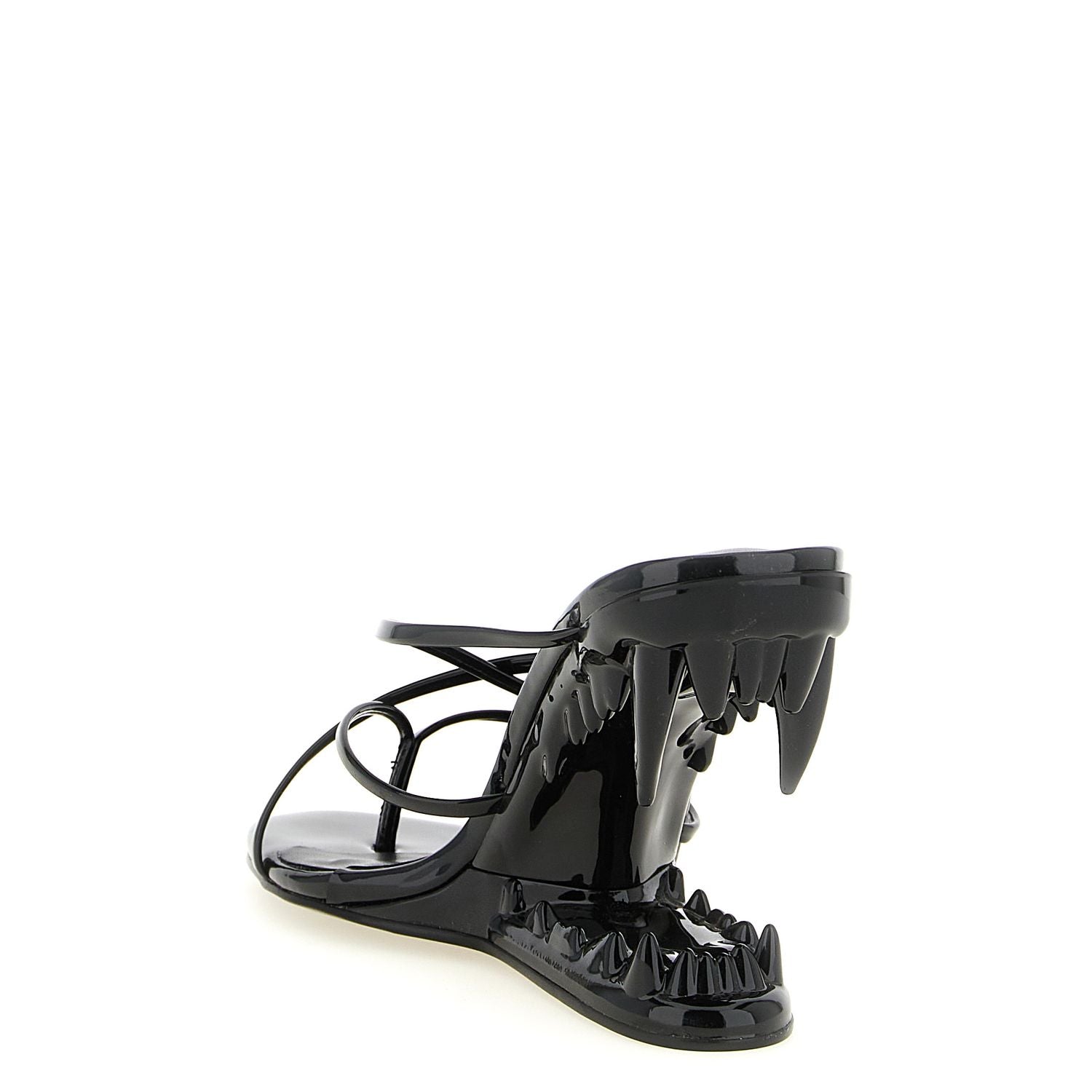 GCDS Black Polyethylene Stiletto Heel Sandals