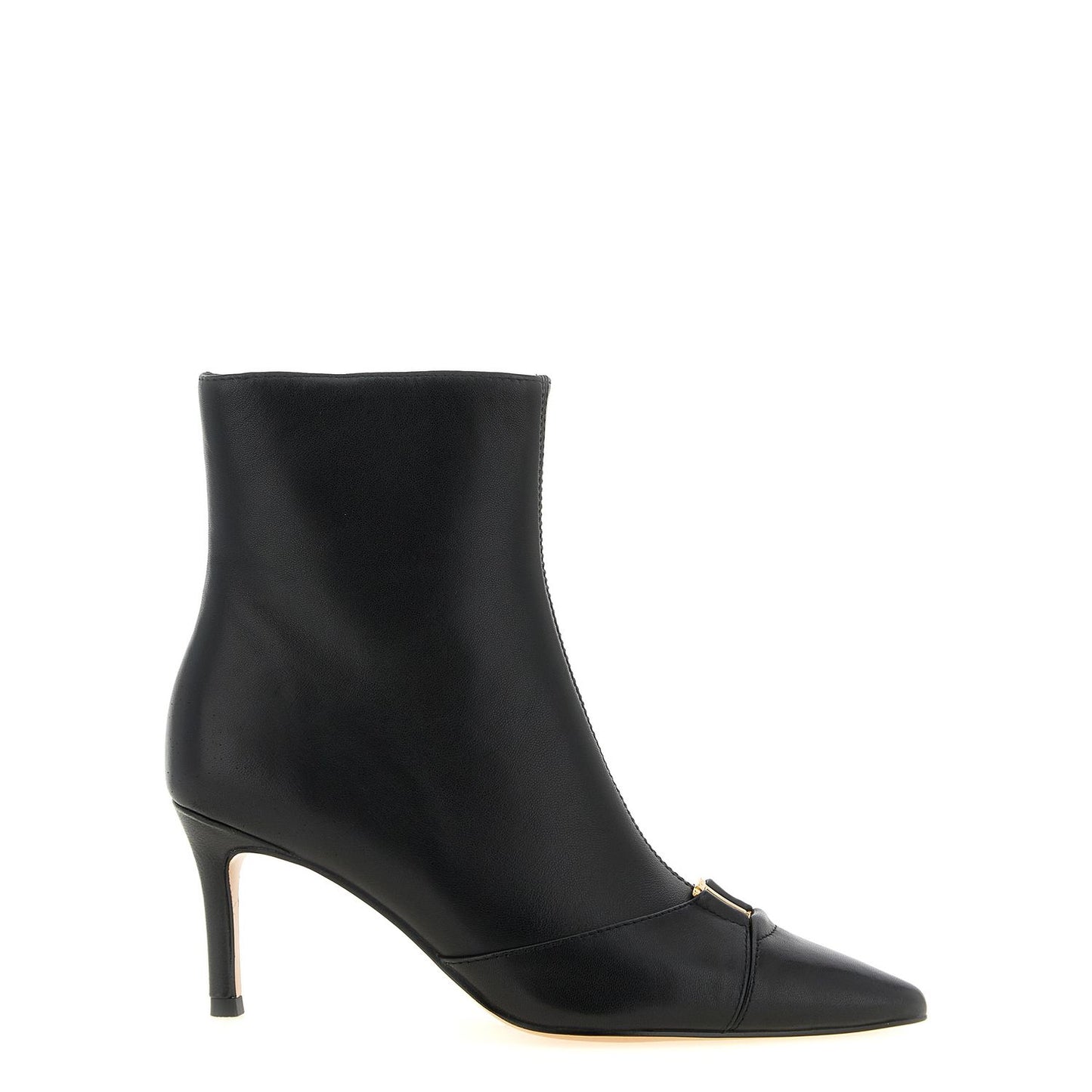 Twinset Black Leather Ankle Boots