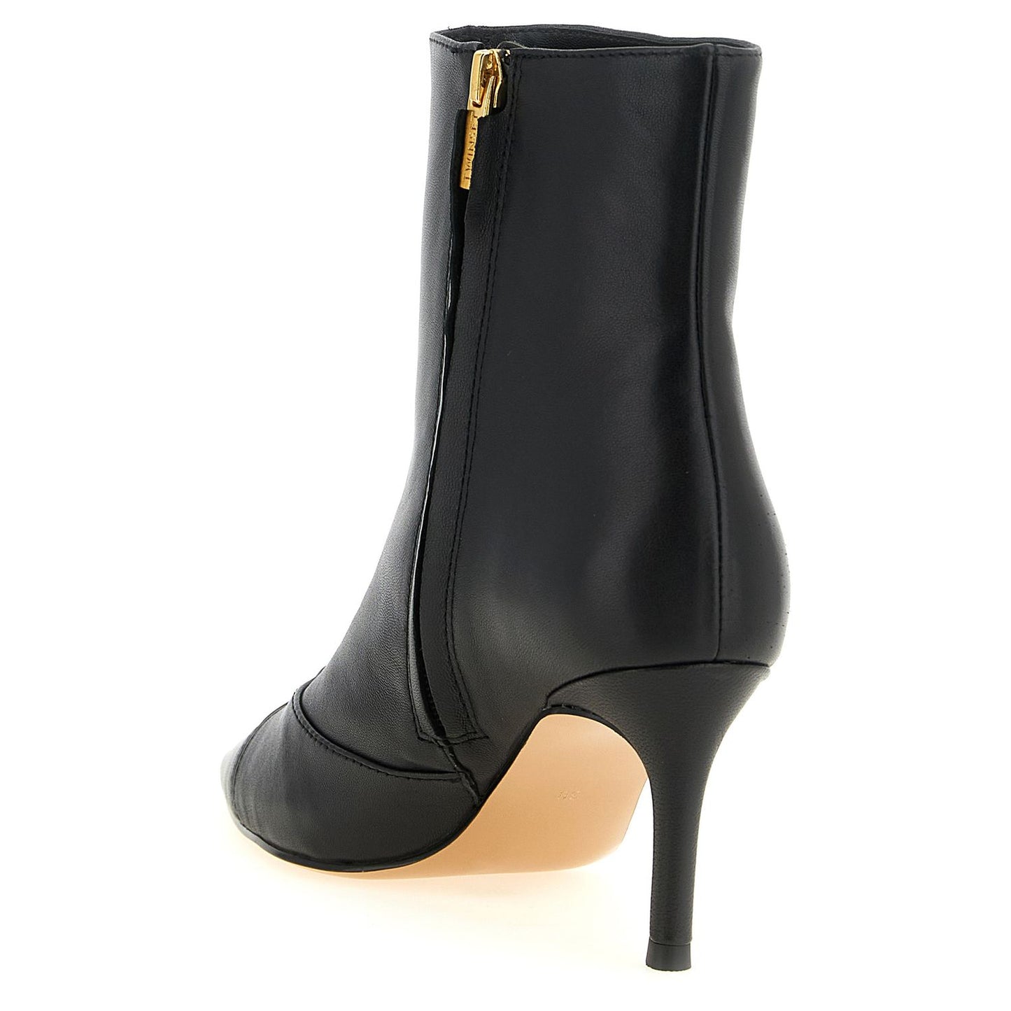 Twinset Black Leather Ankle Boots