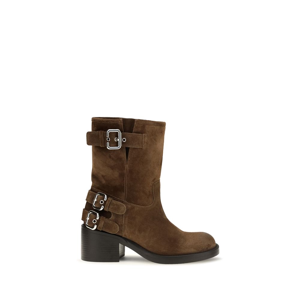 Chloé Brown Calf Leather Bos Taurus Ankle Boots
