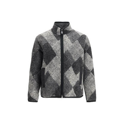Moncler Gray Wool Oves Aries Full-Length Jacket