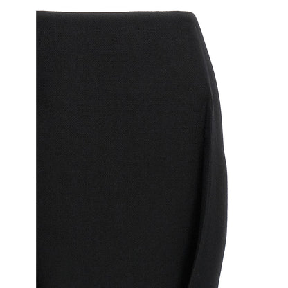 Prada Black Virgin Wool Midi Skirt
